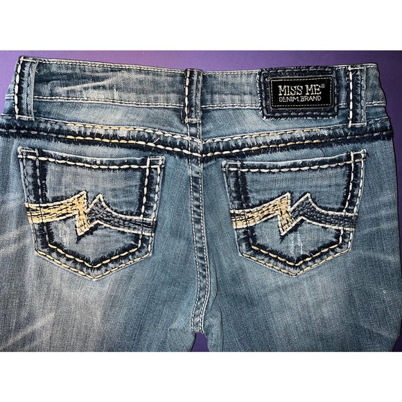 Miss Me Denim - Miss Me Size 10 (30) Y2K Vintage JEAN "Sunny Skinny" Heavy Thick Threads 2000